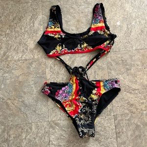 Baroque cut-out one piece Swimsuit